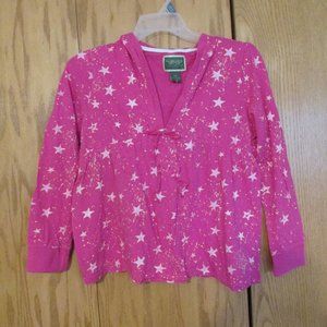 US POLO ASSN WOMEN'S JUNIOR'S SIZE XL (19) TOP DARK PINK W/ STARS HODDIE LS